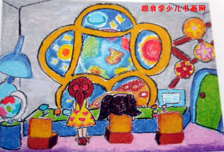 8岁儿童画作品欣赏美术班作品欣赏--跟我学少