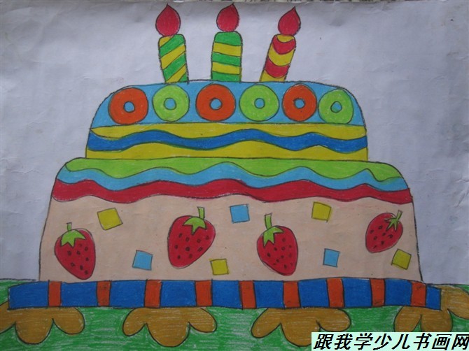幼儿绘画素材图大全24生日蛋糕--跟我学少儿书
