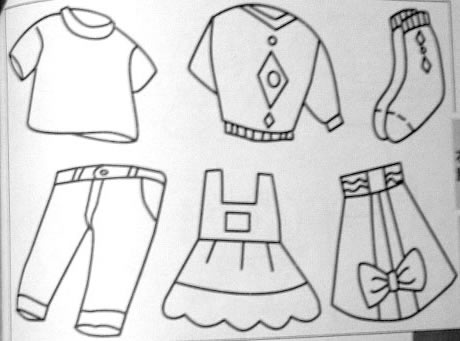 幼儿简笔画线描素材衣服图片--跟我学少儿书画