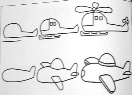 幼儿简笔画直升飞机画法〔图解〕