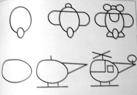 幼儿简笔画直升飞机画法〔图解〕--跟我学少儿