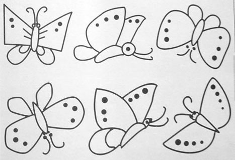幼儿简笔画线描素材蝴蝶素材及画法步骤〔图〕