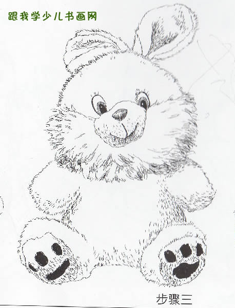 少儿线描画绒毛玩具兔子[图文]--跟我学少儿书